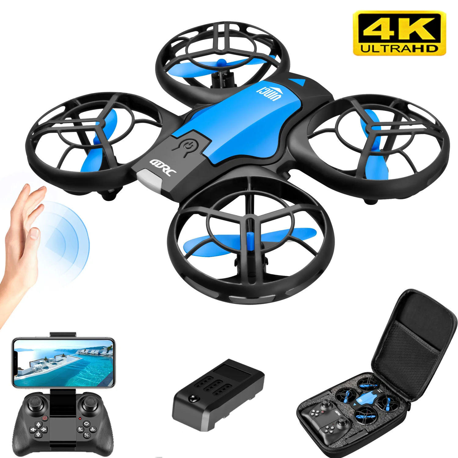 Drone Ae Rc - V8新型ミニドローン 4KプロフェッショナルHD 1080P広角カメラ WiFi FPV RCドローン