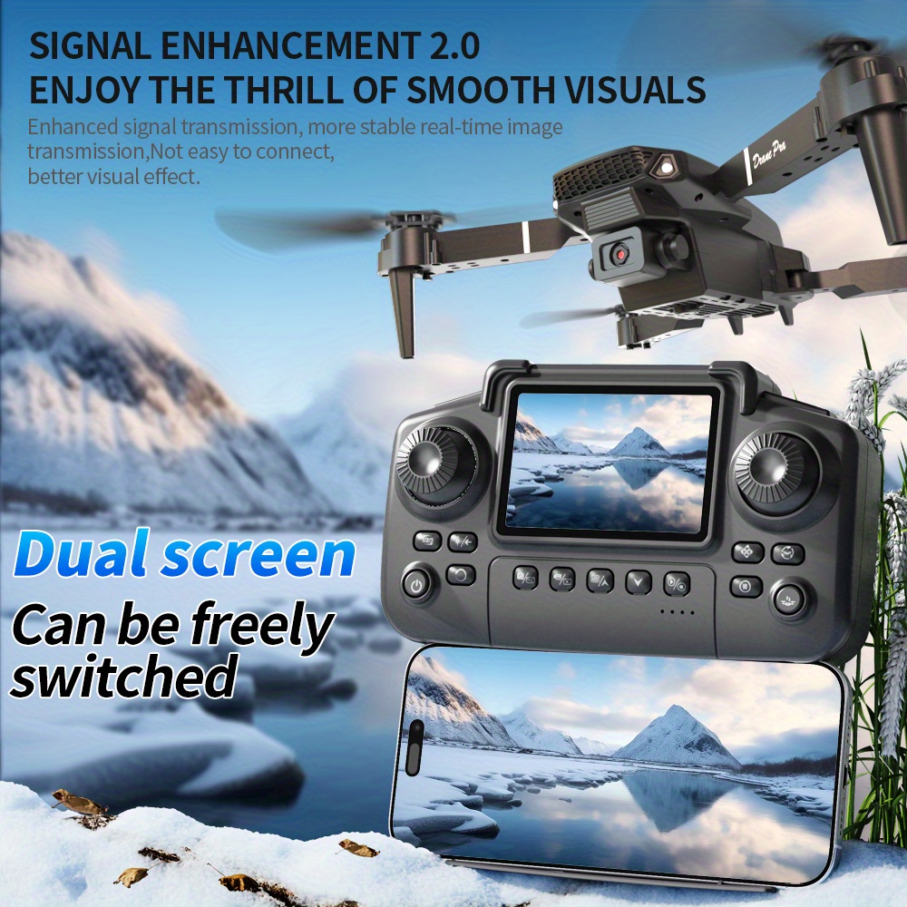 E88 スクリーンコントロール プロフェッショナル HD デ - Drone E88 Rc Quadcopter のレビューと価格