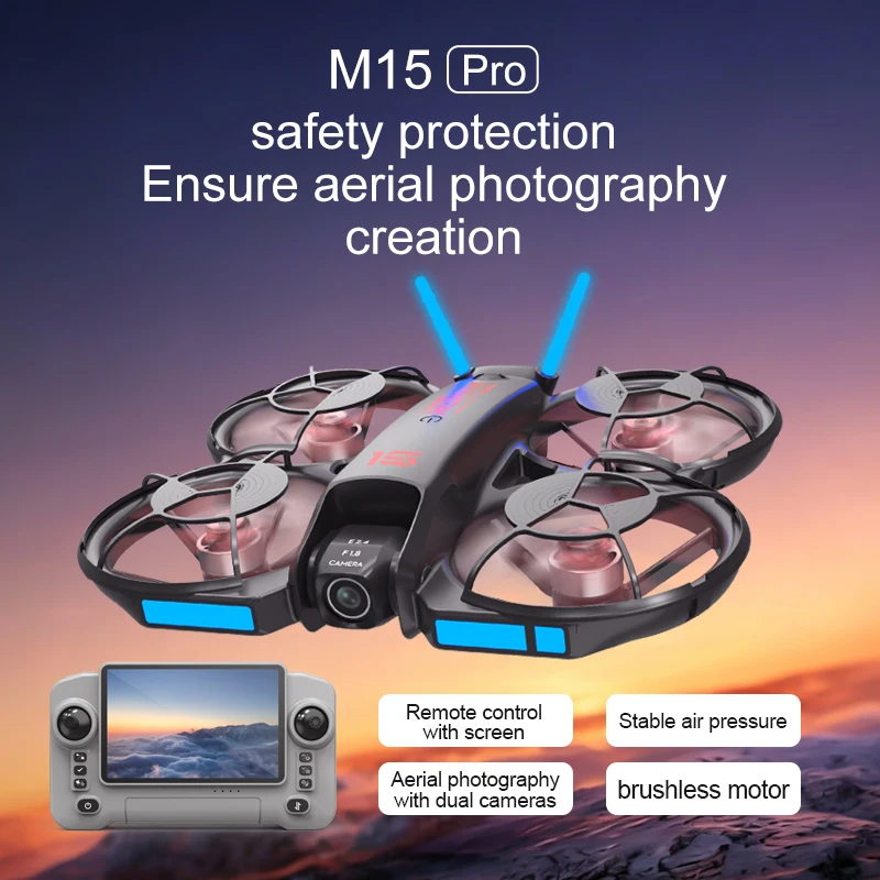 2026年型 新しいM15 FPVドローン。画面付き、ブラシ - Drone Ae Rc のレビューと価格