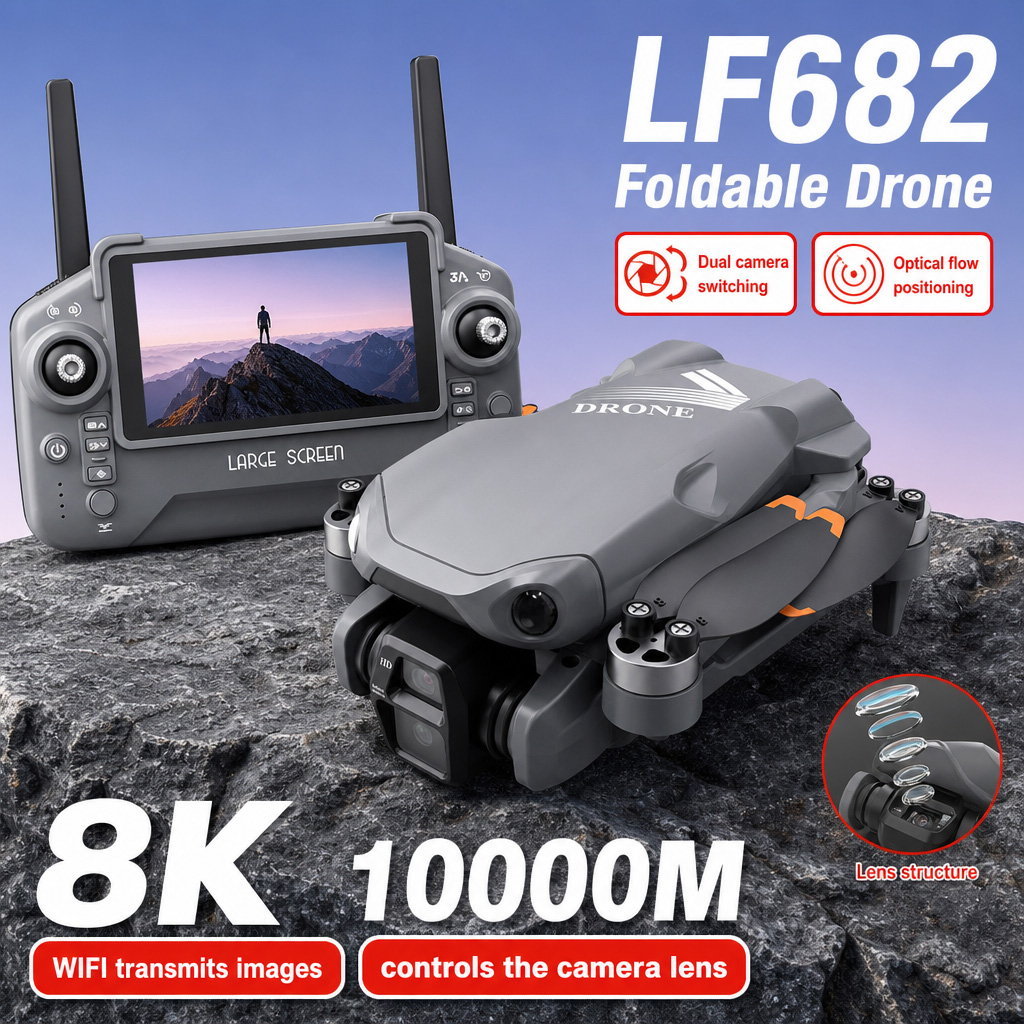 空撮写真 LF682 ドローン 8K HD デュアルカメラ  - Drone Dji Rc Pro のレビューと価格